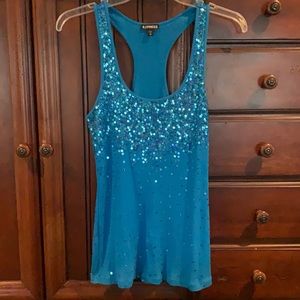 Beautiful Teal Blue Sparkle Tank Top 🌈🌈🌈Size Medium “EXPRESS “